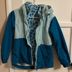 Eddie Bauer Teal and Light Blue Kids 3 In 1 Jacket